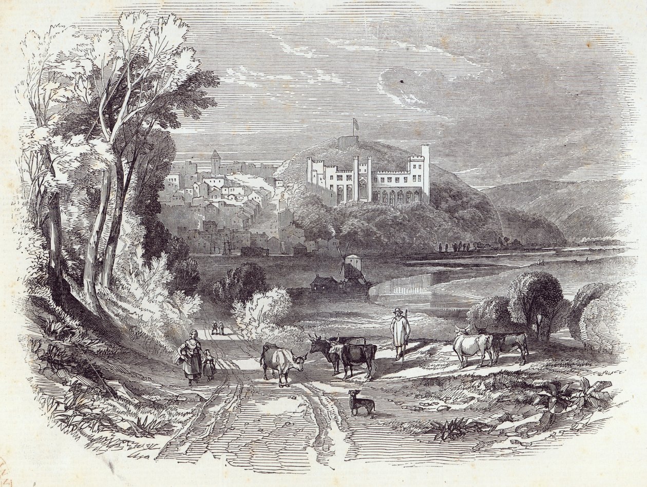 阿伦德尔城堡和城镇，来自&39;The Illustrated London News&39;，1845年9月20日（雕刻） 作者 英语学校