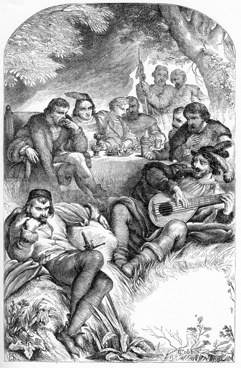 如你所愿--《威廉-莎士比亚全集》中的插图 1866年--该版本的插图和一般形式借用了伦敦出版的卡塞尔的莎士比亚插图。 作者 英语学校