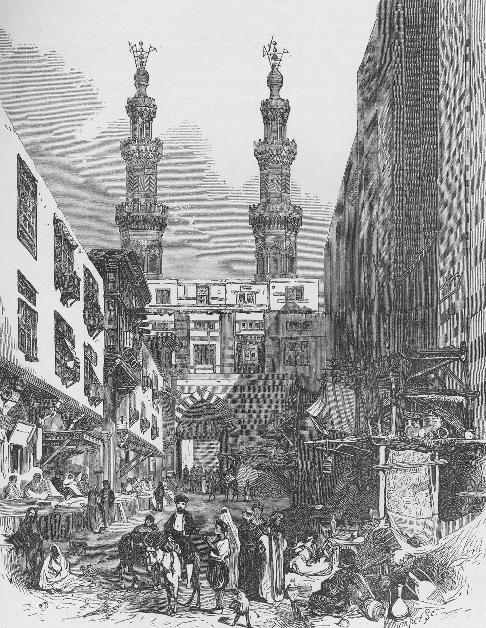 Bab El-Mutawellee，Cairo，由Josiah Wood Whymper（1813-1903）刻 作者 英语学校