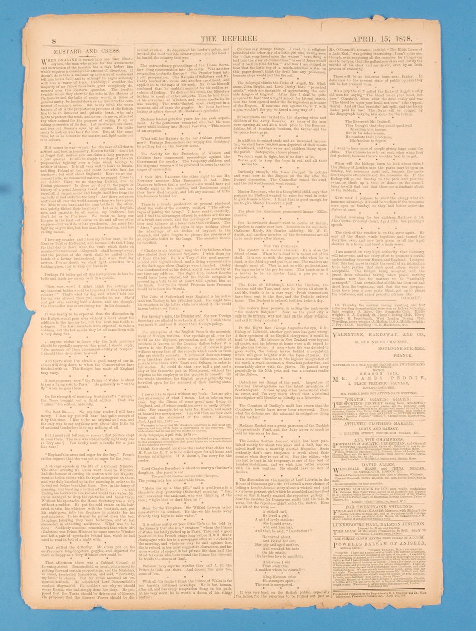 裁判的背面，第35号。 1878年4月15日 作者 英语学校