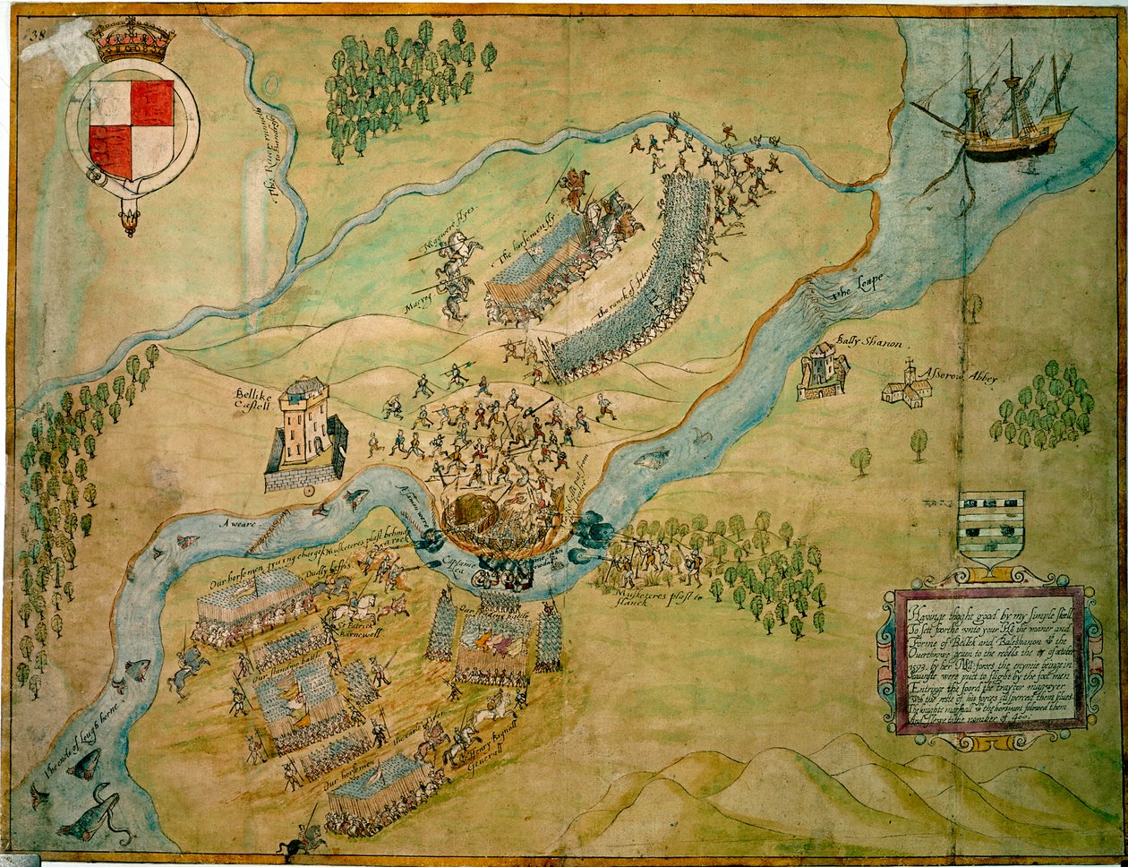1593 年厄恩福特之战（纸上水墨钢笔画） 作者 英语学校