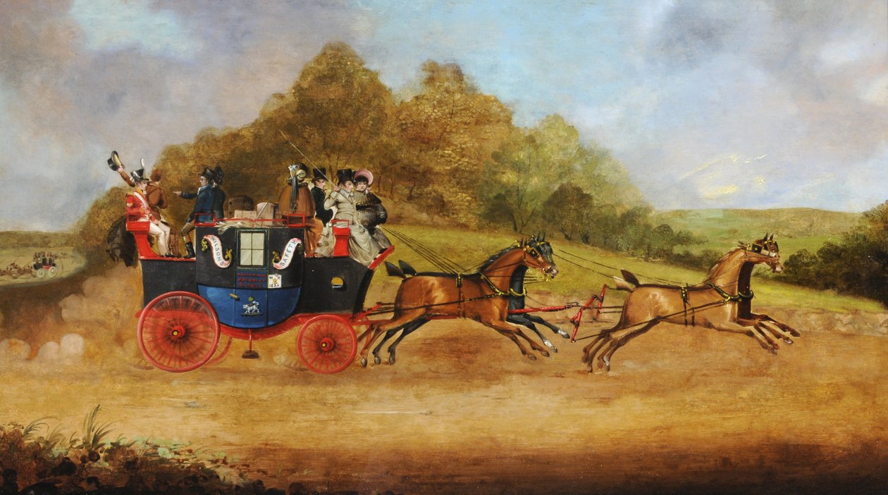 贝弗利和赫尔客车，约 1826 年（布面油画） 作者 英语学校