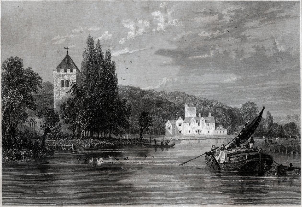 Bisham Abbey.(版画，约1850年) 作者 英语学校