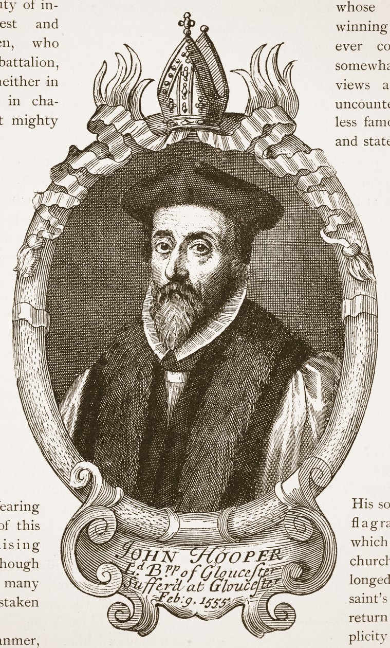 主教胡珀，来自英格兰教会的插图：人民历史由HDM Spence-Jones，酒吧。 c.1910（棕褐色照片） 作者 英语学校