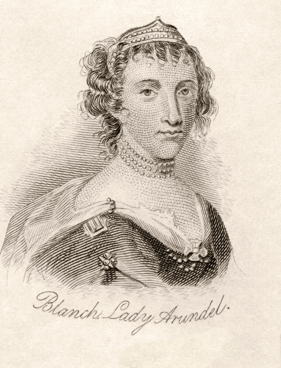 布兰奇萨默塞特，沃德的男爵夫人Arundell，来自&39;Crabb&39;s Historical Dictionary&39;，1825年出版 作者 英语学校