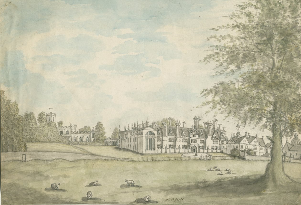 Blithfield Hall：水彩画，nd [18分] 作者 英语学校