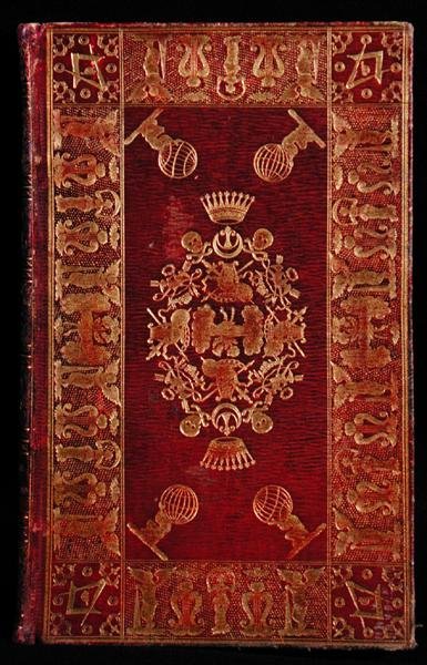 由共济会员威廉-卢博克（1792-1822年）装订的书（红色摩洛哥皮革和金色）。 作者 英语学校