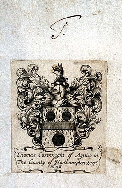 托马斯-卡特赖特（1671-1748）的书印。 作者 英语学校