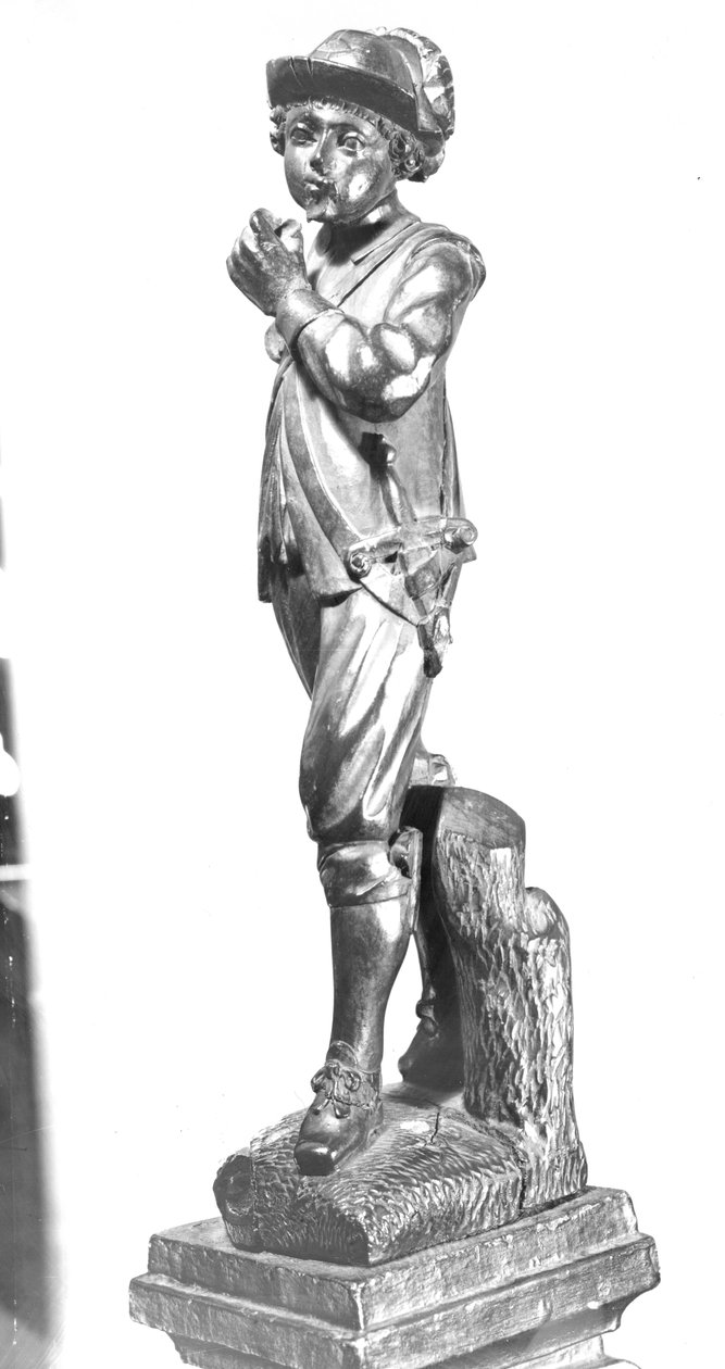 吹笛子的男孩，1638年（雕刻木头） 作者 英语学校