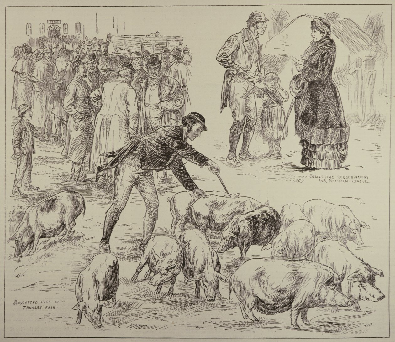 1886年10月4日，来自伦敦新闻画报的爱尔兰联合抵制 作者 英语学校