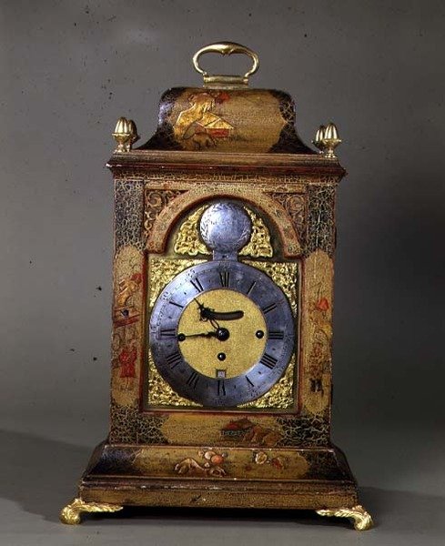 支架时钟，Markwick和Markham，1740（奶油色和绿色漆） 作者 英语学校