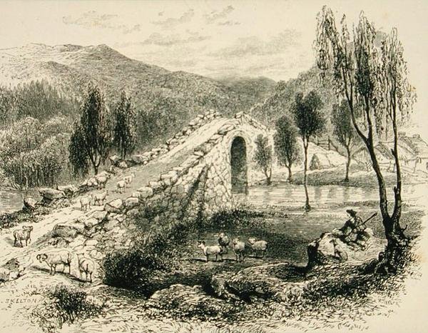 布雷马附近的Sluggan水桥，约1880年，来自宗教小册子协会出版的《苏格兰图片》。 作者 英语学校