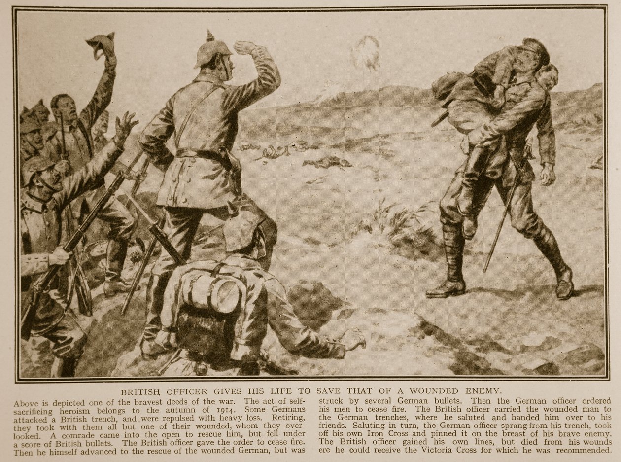 1914年至1919年，英国军官终身拯救受伤的敌人 作者 英语学校