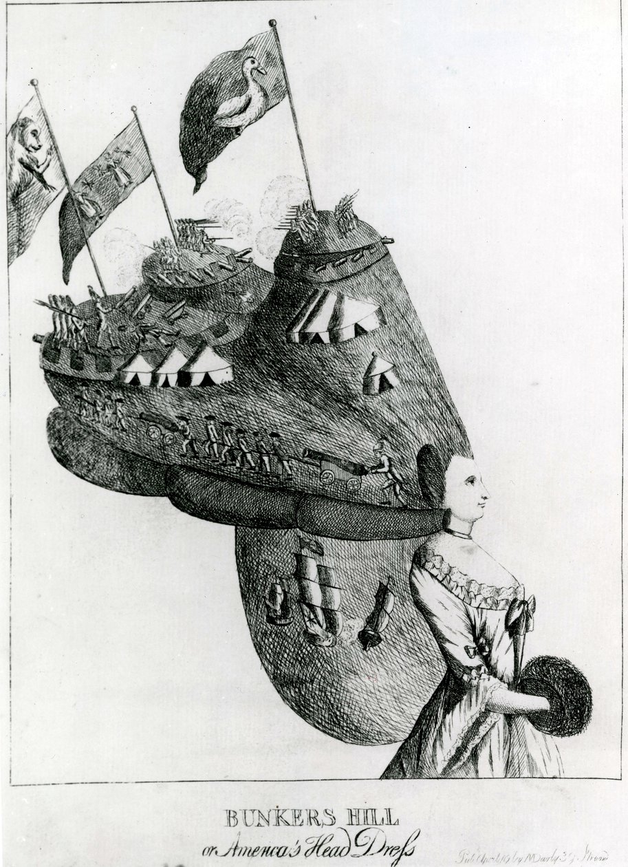 Bunkers Hill，或美洲头饰，1776年 作者 英语学校