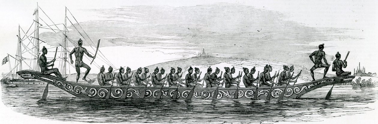 缅甸战舰，取自伦敦画报新闻，1852年 作者 英语学校