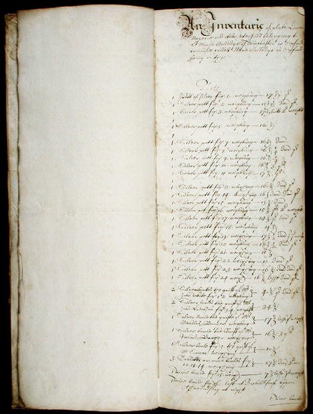 书记员的长册，从1655年开始（纸上的笔和墨）。 作者 英语学校
