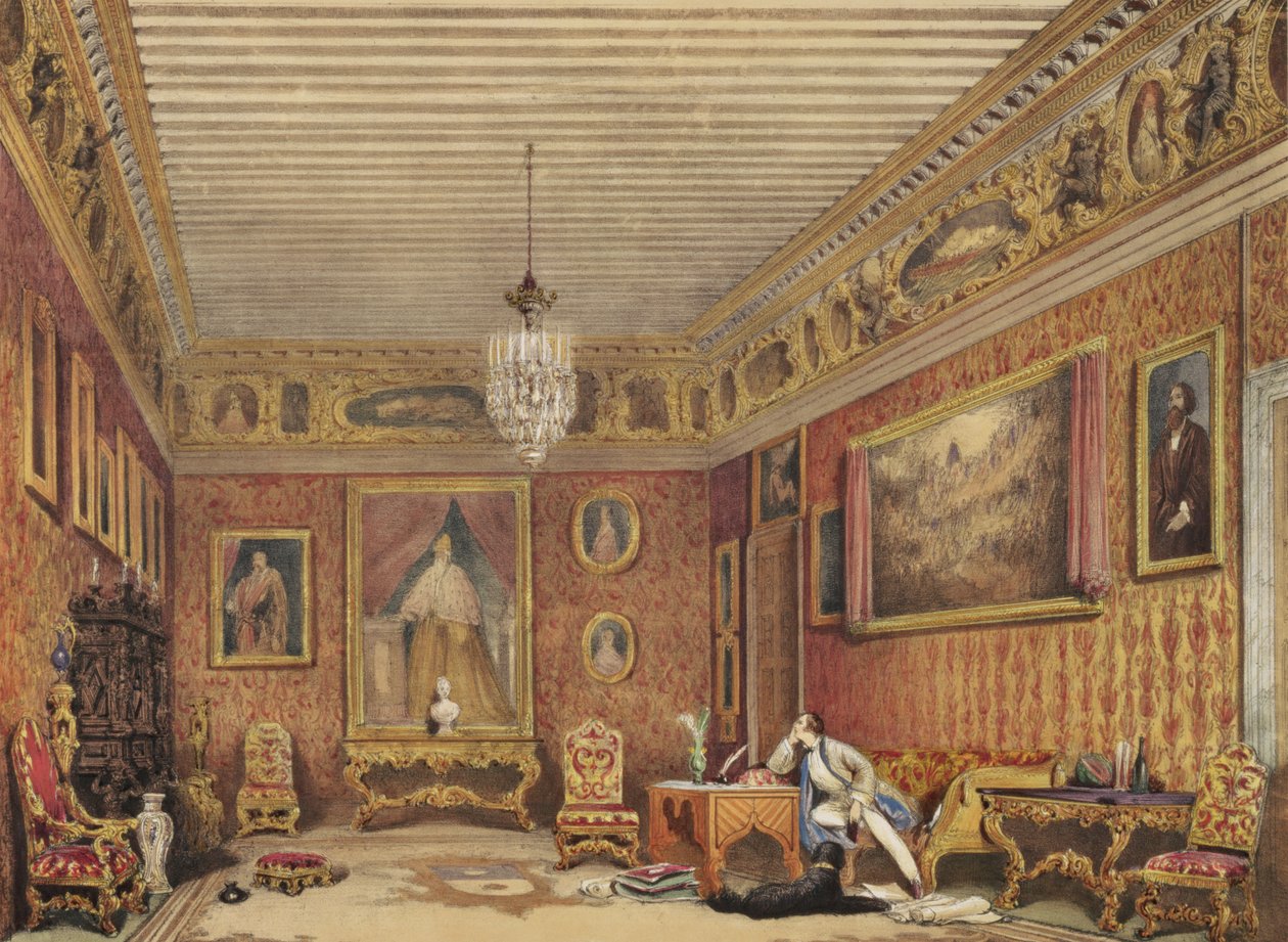 威尼斯Palazzo Mocenigo的Byrons Room（纸上写着） 作者 英语学校