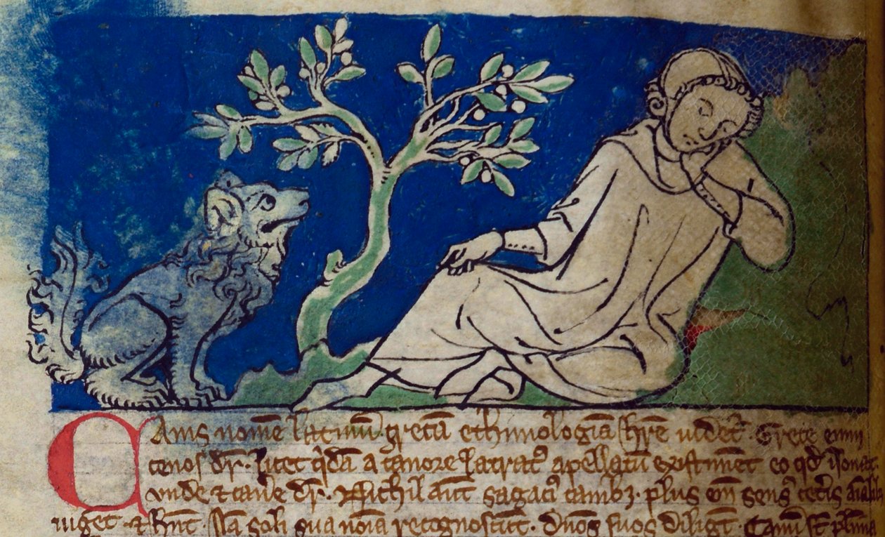 CCA-LitMs - D - 10 fol。 5v狗，来自Bestiary 作者 英语学校