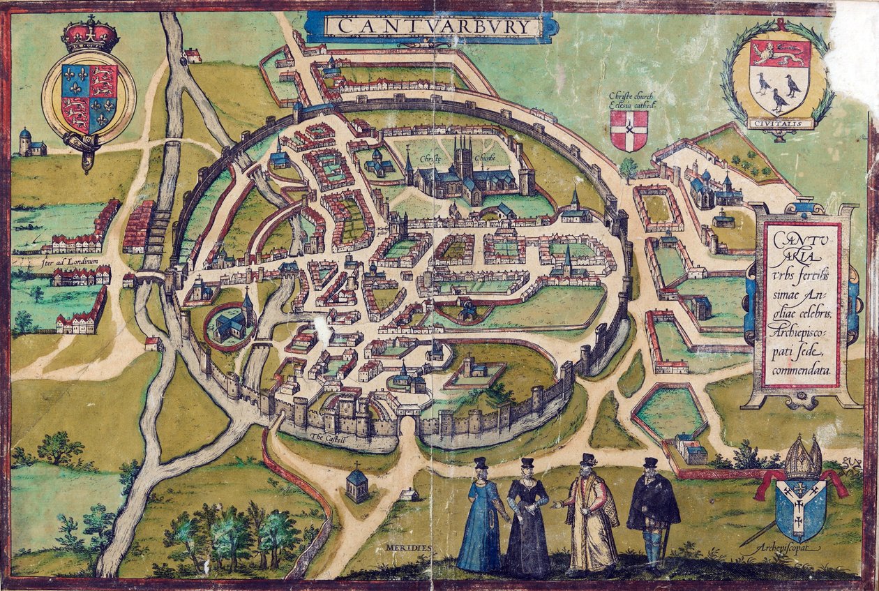 CCA-PRINDRAW - 3 - A - 1坎特伯雷地图，c1588 作者 英语学校