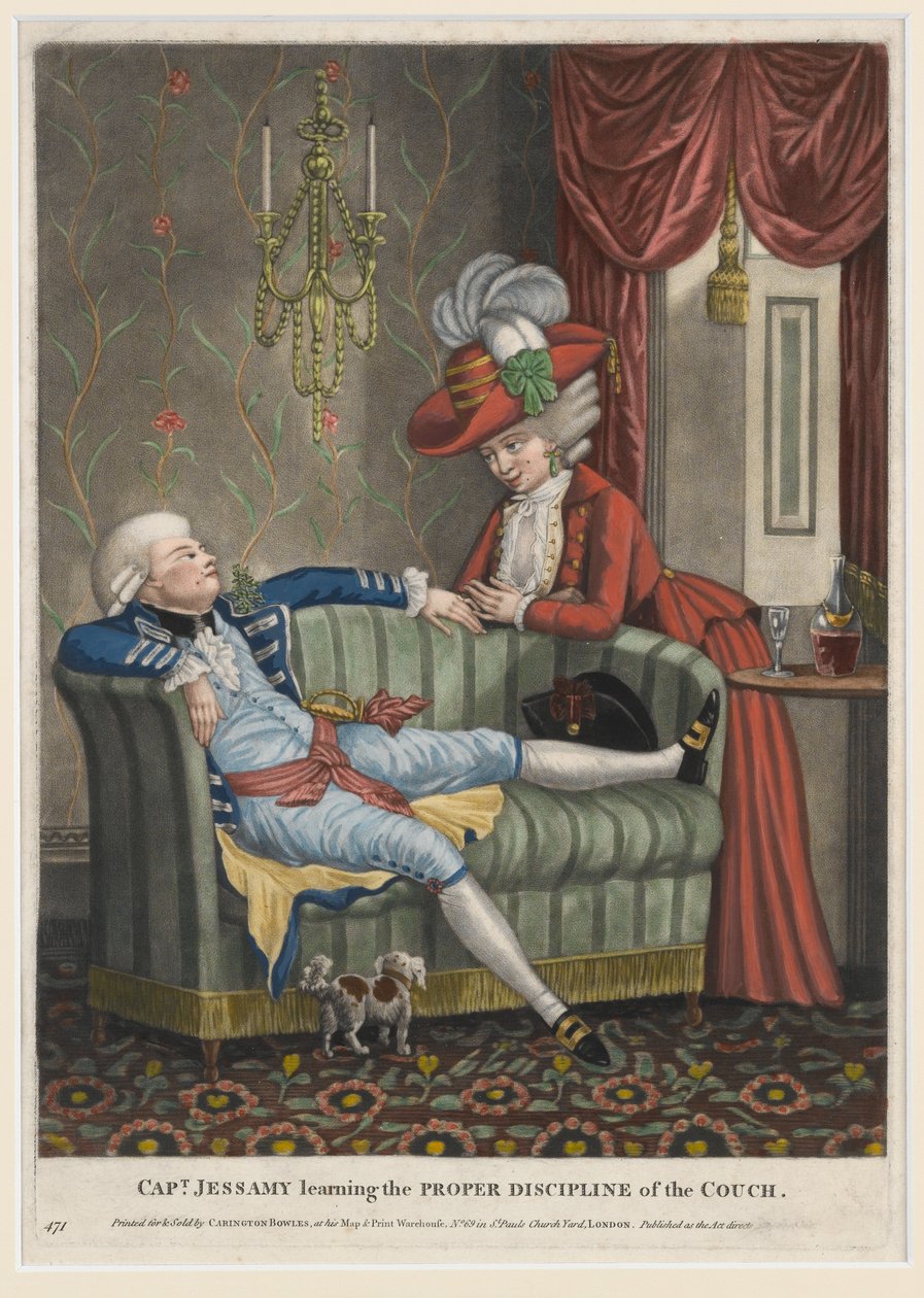 Jessamy上尉学习沙发的正确纪律，1782（手工色的mezzotint） 作者 英语学校