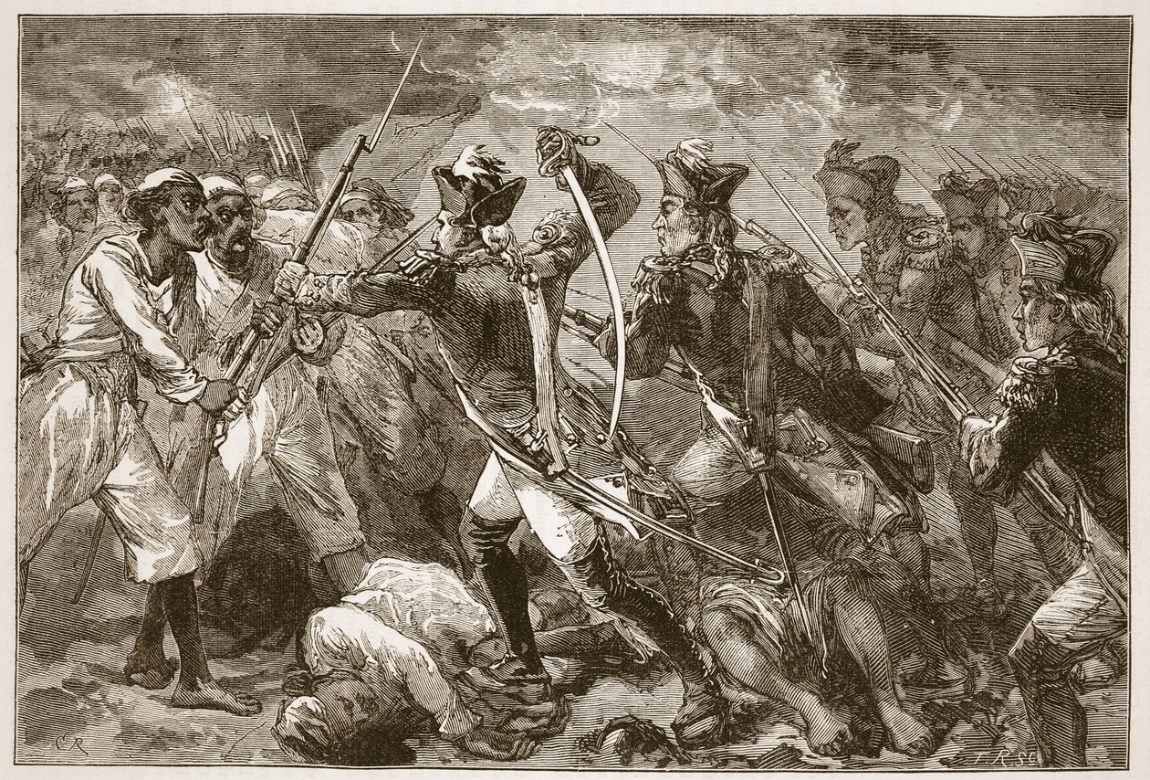 Yorke上尉在Masulipatam领导了渺茫的希望，插图来自卡塞尔斯画报印度历史的詹姆斯格兰特，酒吧。 1879年 作者 英语学校
