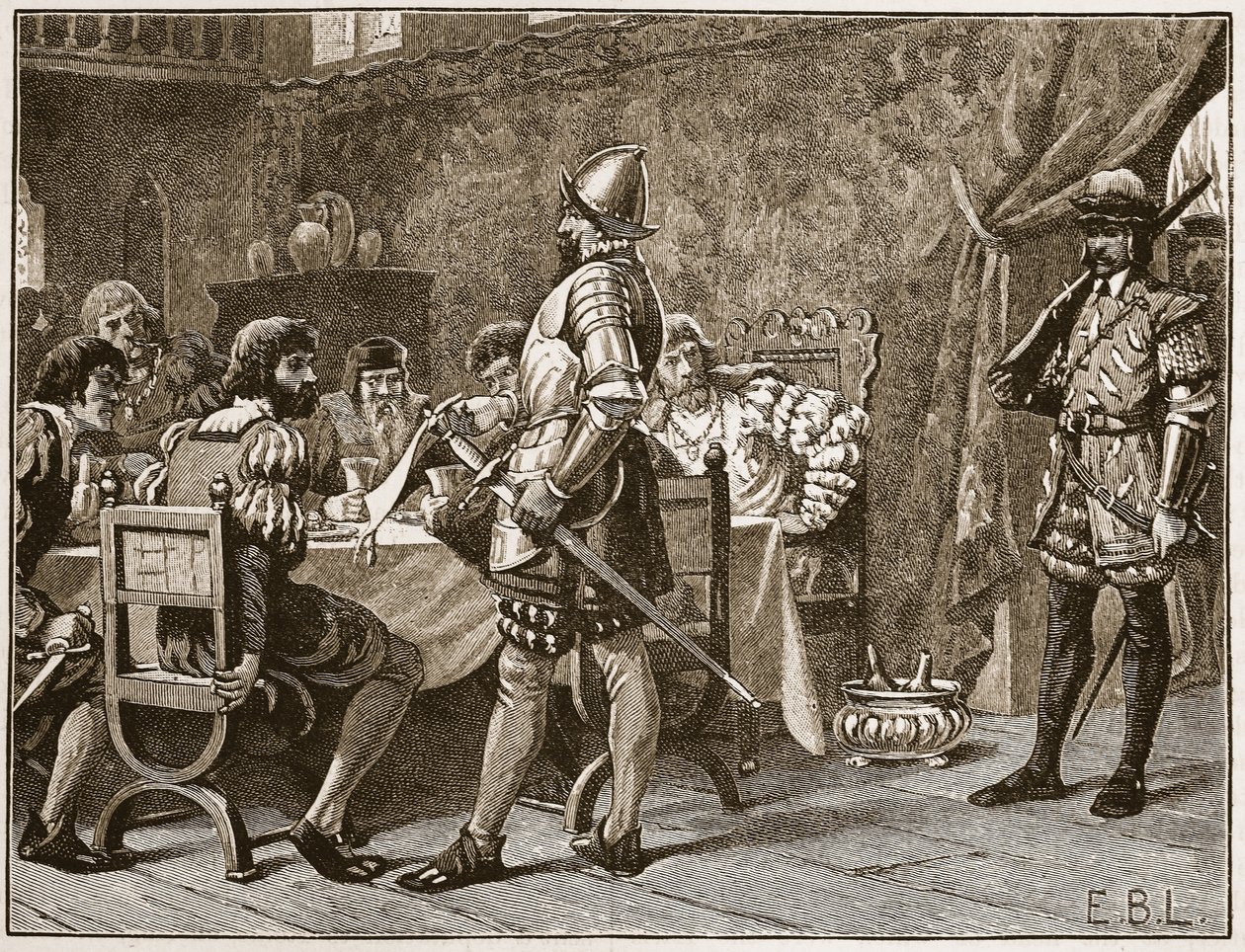 捕获FitzGeralds，插图来自Cassells画报英国历史（棕褐色照片） 作者 英语学校