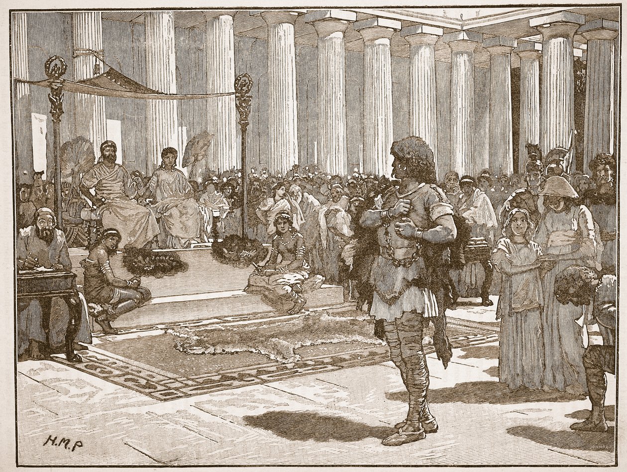 Claudius之前的Caractacus，来自Cassells Illustrated History of England的插图（棕褐色照片） 作者 英语学校