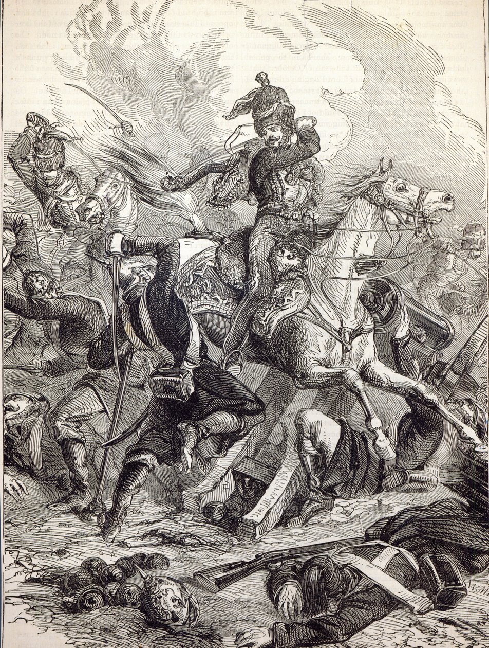 轻骑兵的指控，来自&39;卡塞尔的英国插图史&39;的插图 作者 英语学校