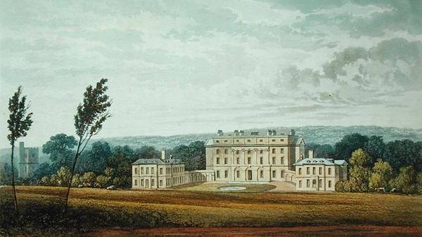 Chevening，来自Ackermann的 "艺术宝库"，约1826年出版（彩色平印）。 作者 英语学校