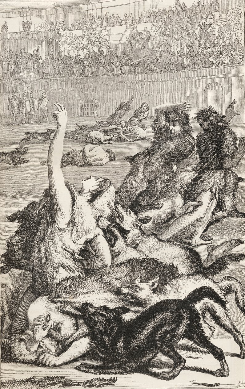 罗马竞技场的基督徒烈士，1865年（木版画） 作者 英语学校