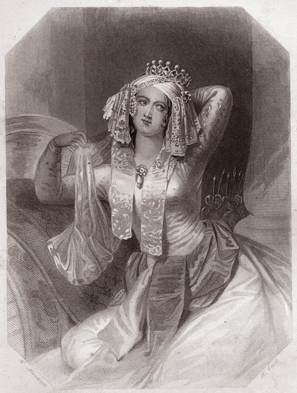 Cleopatre (Antoine et Cleopatre) (Antony and Cleopatra) in - “” Galerie des femmes de Shakespeare, collection of forty-five serious portraits by early London artists, enriched with critical and literary notices””” circa 1838 - from “” Gallery of the women  作者 英语学校