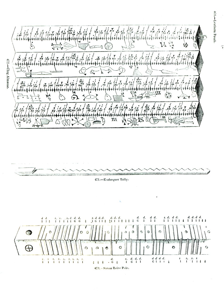 Clog Almanac，Exchequer Tally和Saxon Reive Pole 作者 英语学校
