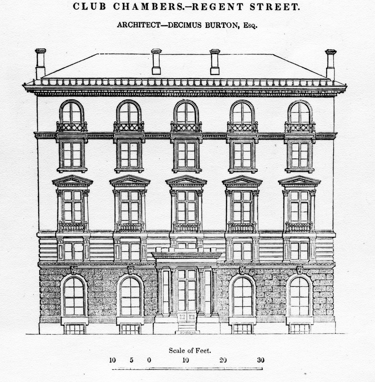 俱乐部钱伯斯，摄政街，1839年 作者 英语学校