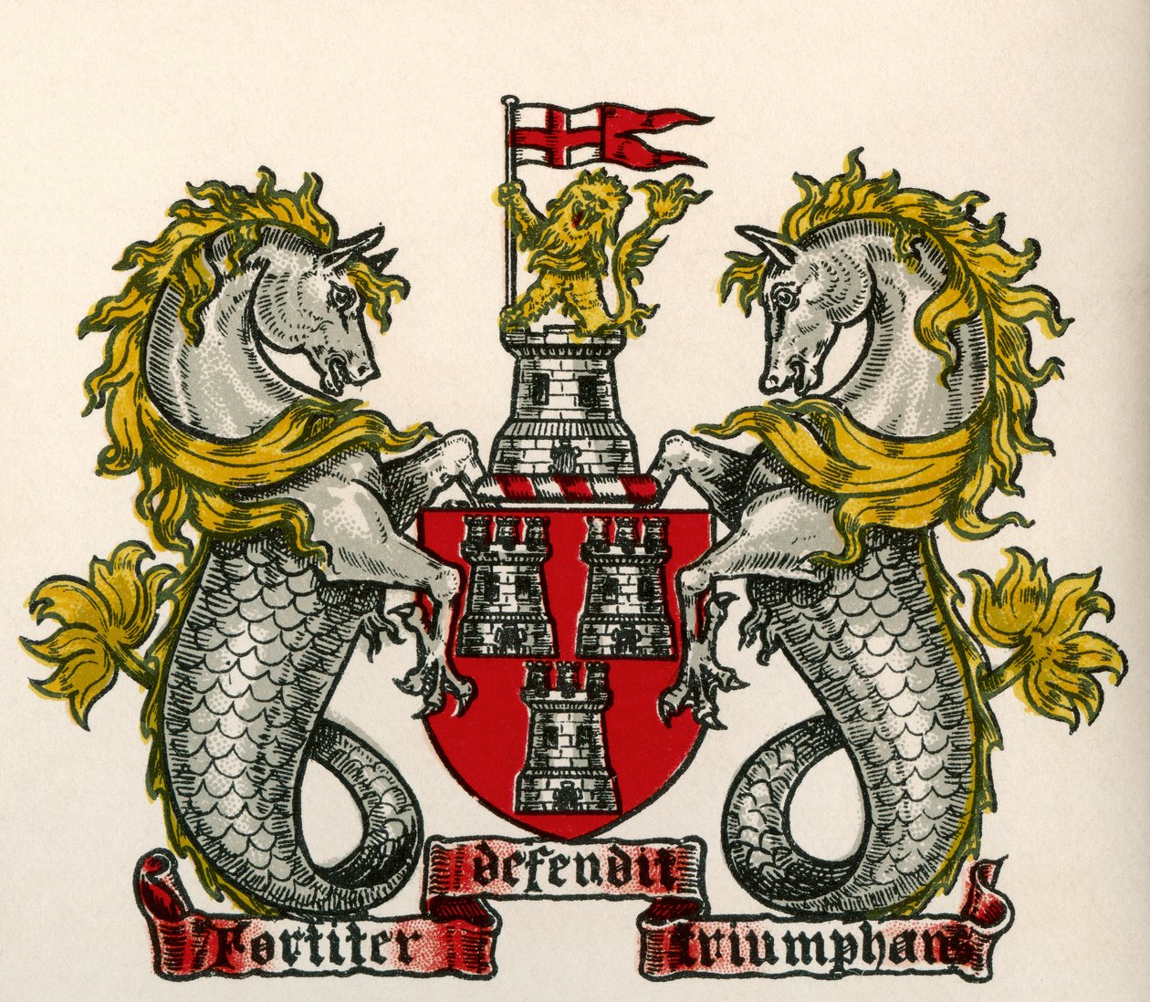 徽章，泰恩河畔纽卡斯尔，英格兰 作者 英语学校