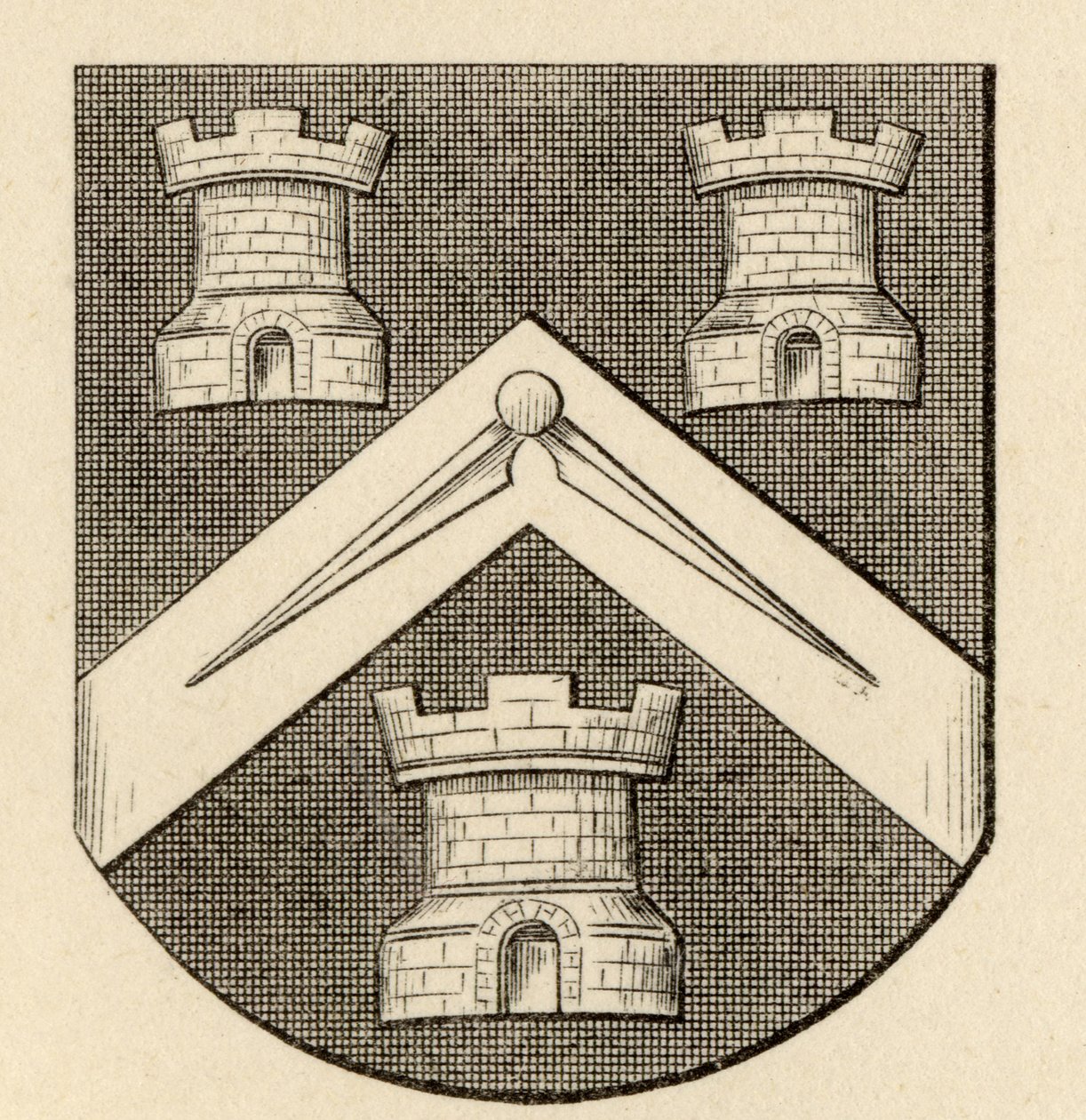 Masons公司的徽章，来自“共济会的历史，第二卷”，由Thomas C. Jack，伦敦出版，1883年 作者 英语学校