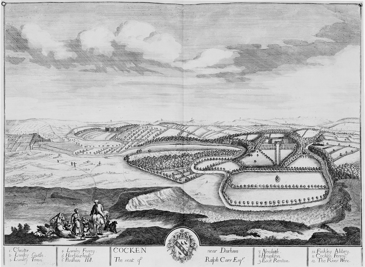 达勒姆附近的科肯，约1710年（蚀刻画 作者 英语学校