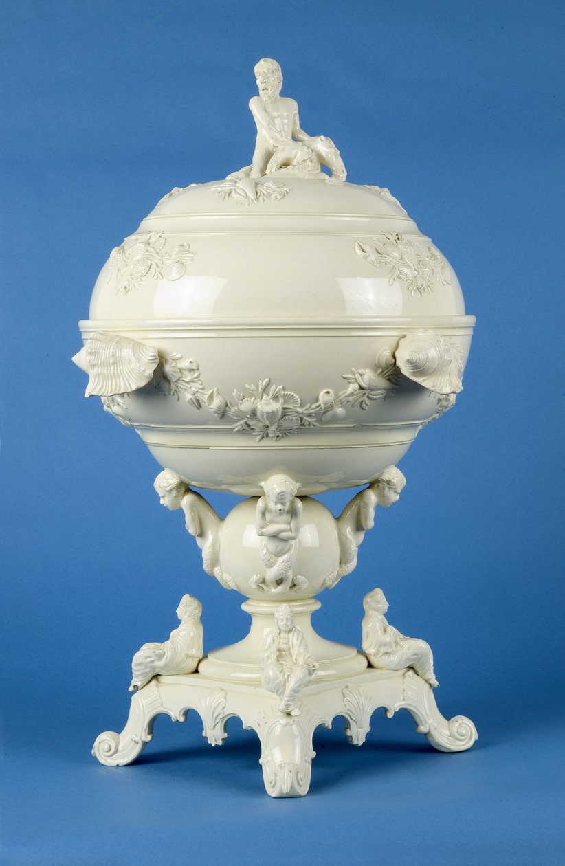 在立场上的Cocklepot，Leeds，c.1790（creamware） 作者 英语学校