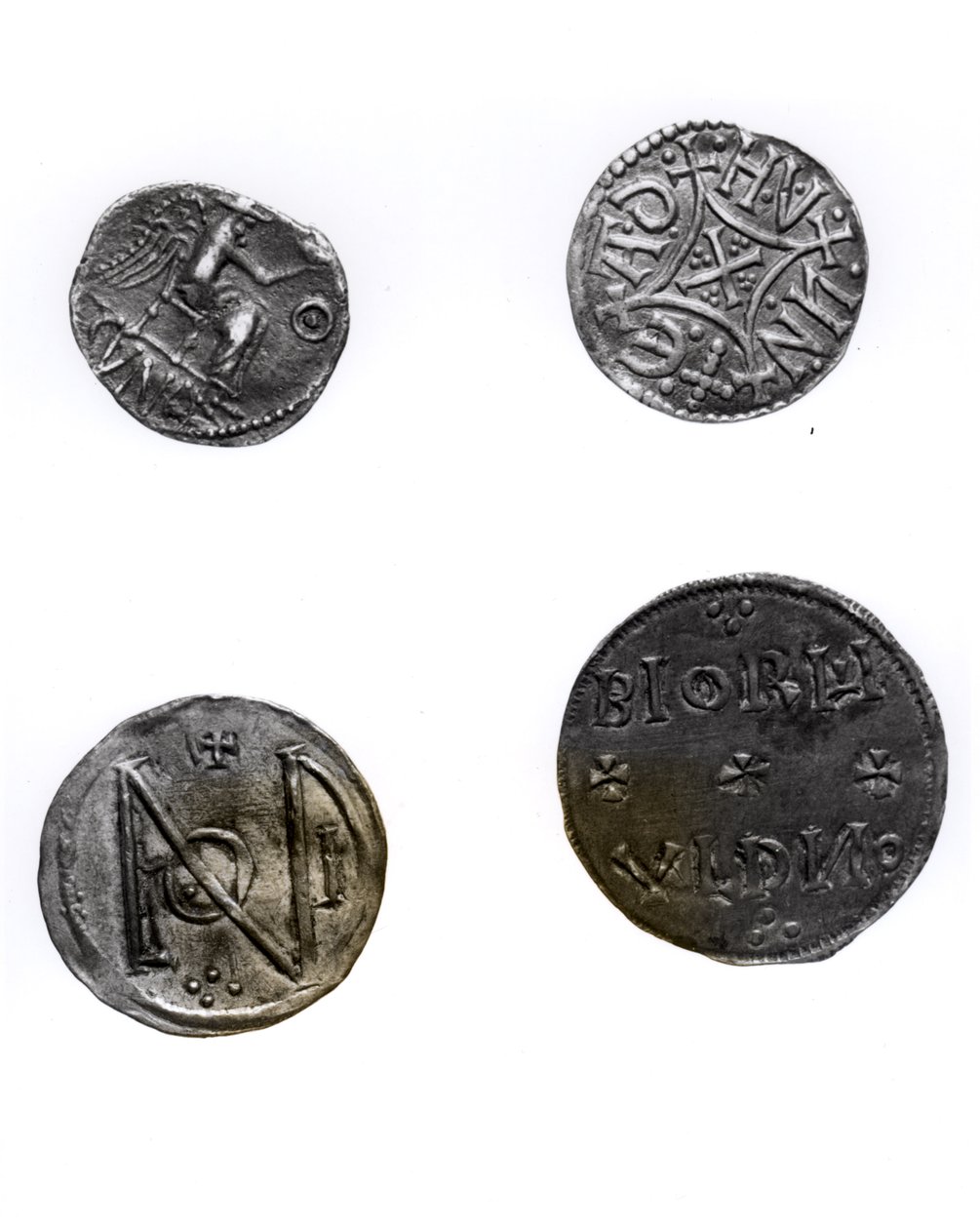 Cunobelinus或Cymbeline（公元443年），Offa，麦西亚国王（公元757-96）和阿尔弗雷德（公元871-99）和爱德华长老（公元871-924）（白银）的硬币 作者 英语学校
