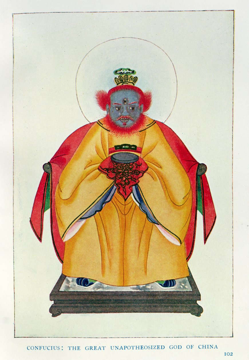 孔子（公元前 551-479 年）：中国伟大的神，插图选自 Edward T.C. Werner 所著《中国的神话与传说》，乔治-G-哈拉普出版社出版。 作者 英语学校