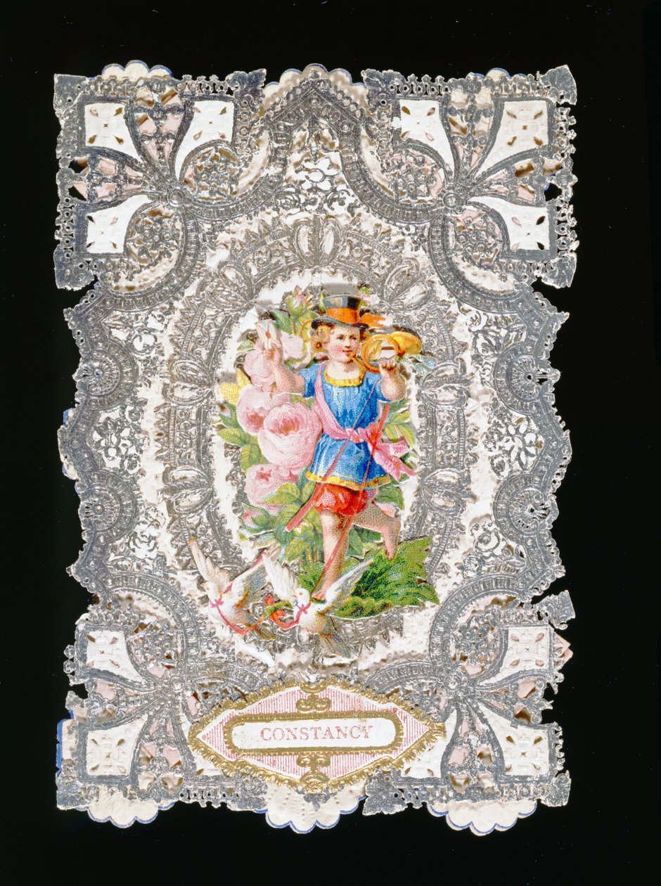 恒常，情人卡，1860年（纸上彩色光刻） 作者 英语学校