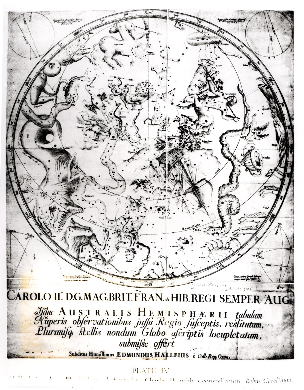 南半球的星座，来自Edmund Halley爵士的“彗星概要”（1656-1742）1705 作者 英语学校