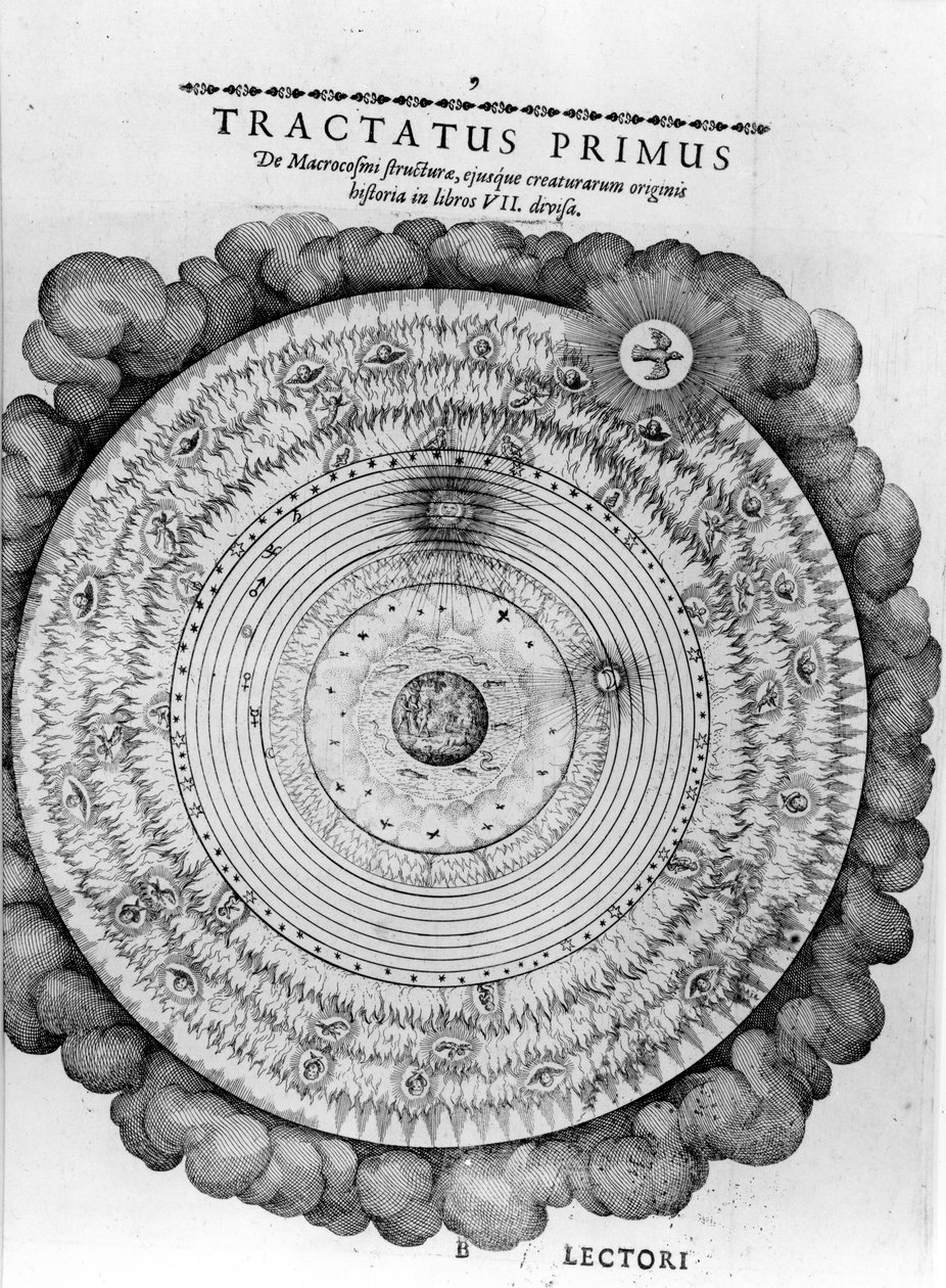 建造宇宙，来自Robert Fludd的&39;Utriusque Cosmi Historia&39;，1619 作者 英语学校