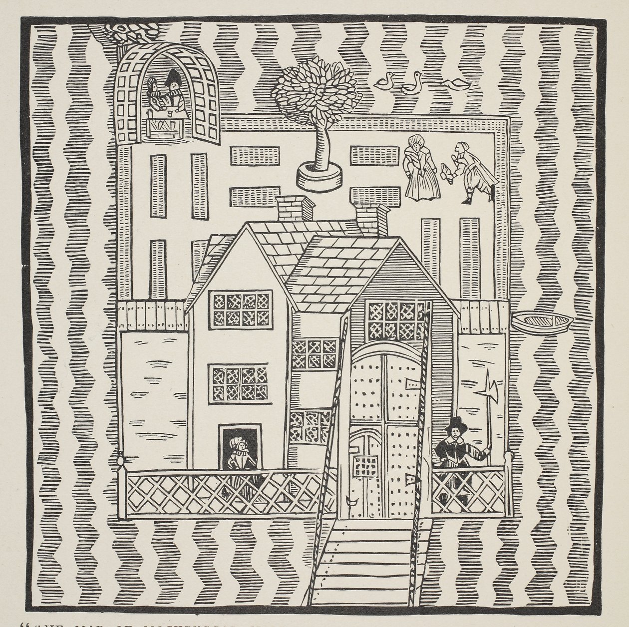 Mockbeggar Hall地图的副本，他的情况在宽敞的国家叫做任何地方，c.1633，来自Roxborough的民谣 作者 英语学校