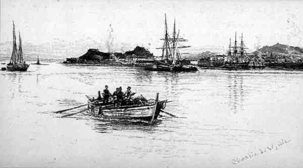 希腊科孚岛，出自《地中海风景画》第三卷，由查尔斯-威廉-怀利（1853-1923）雕刻，由卡塞尔公司出版。Ltd.出版。 作者 英语学校