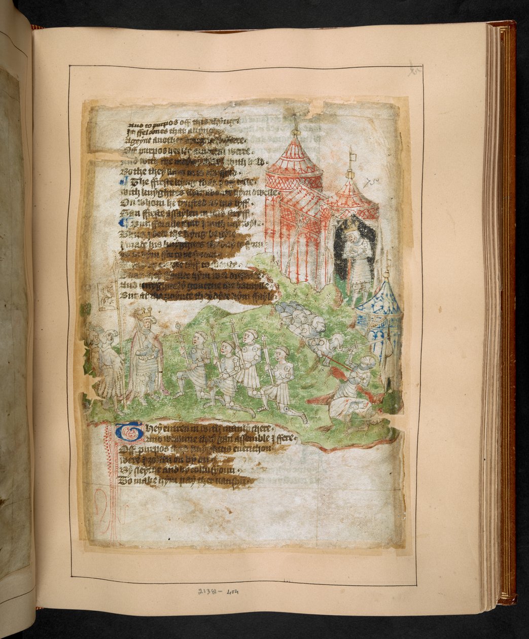 Cotton MS Tiberius A VII/1 fol. 75r，15 世纪晚期（羊皮纸） 作者 英语学校