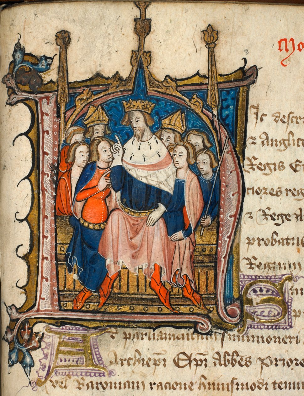 Cotton Nero D. VI, f.72 Historiated initial 