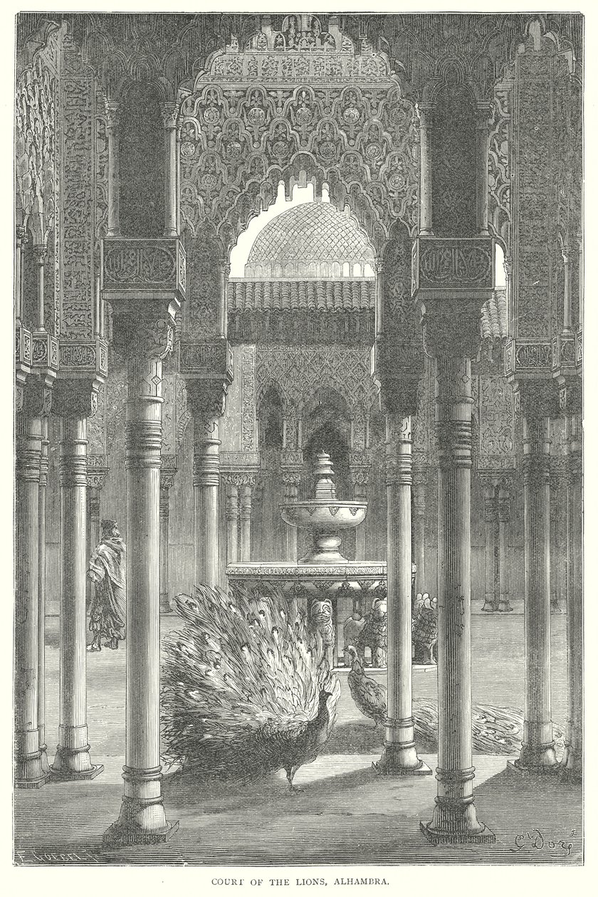 狮子宫，阿尔罕布拉（雕刻） 作者 英语学校