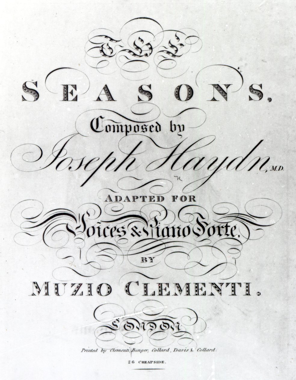 Joseph Haydn（1732-1809）“季节”评分表的封面 作者 英语学校