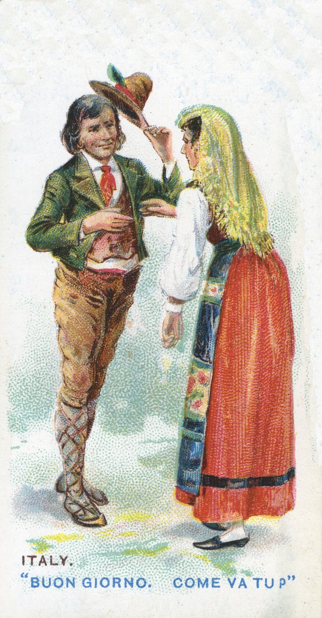 意大利的习惯性问候，1907年 作者 英语学校
