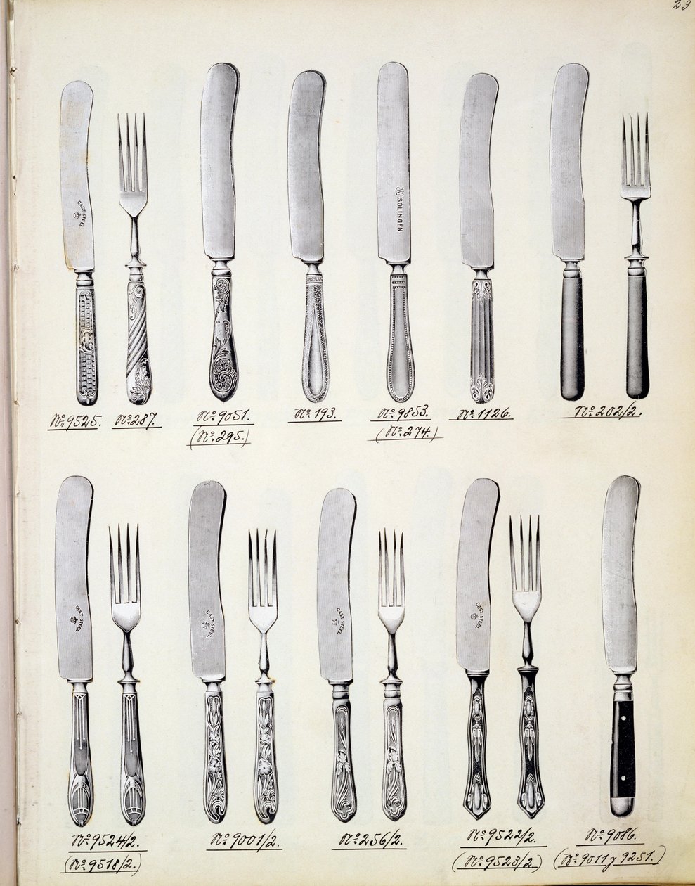 餐具设计，来自国内商品和配件的贸易目录，c.1890-1910 作者 英语学校